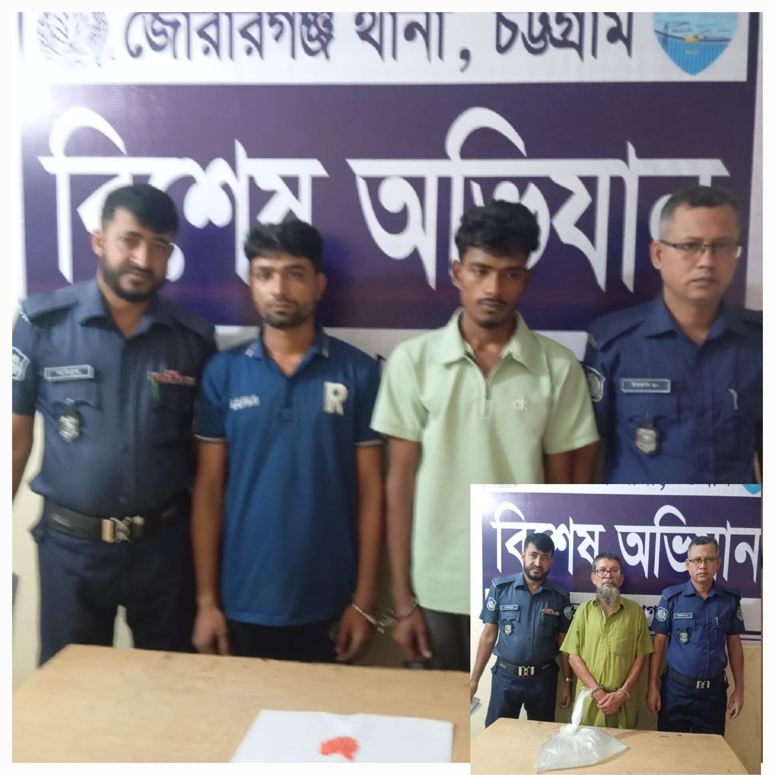 জোরারগঞ্জে পৃথক অভিযান: ১৫০ ইয়াবা ও ৫ লিটার মদসহ গ্রেফতার ৩