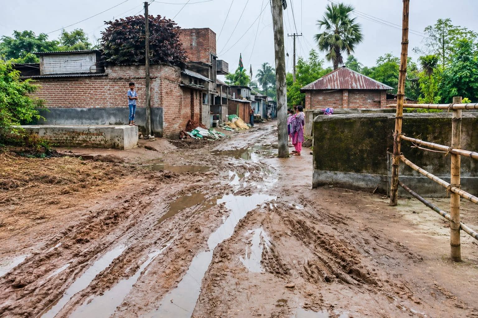 নাটোরে খানাখন্দ ও খামারের বর্জ্যে লালপুরের সড়ক চলাচলের অনুপযোগী, চরম দুর্ভোগে এলাকাবাসী