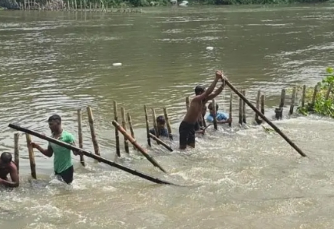 নাটোরের গুরুদাসপুরে আত্রাই নদীতে অবৈধ সৌতি জাল উচ্ছেদ করল প্রশাসন