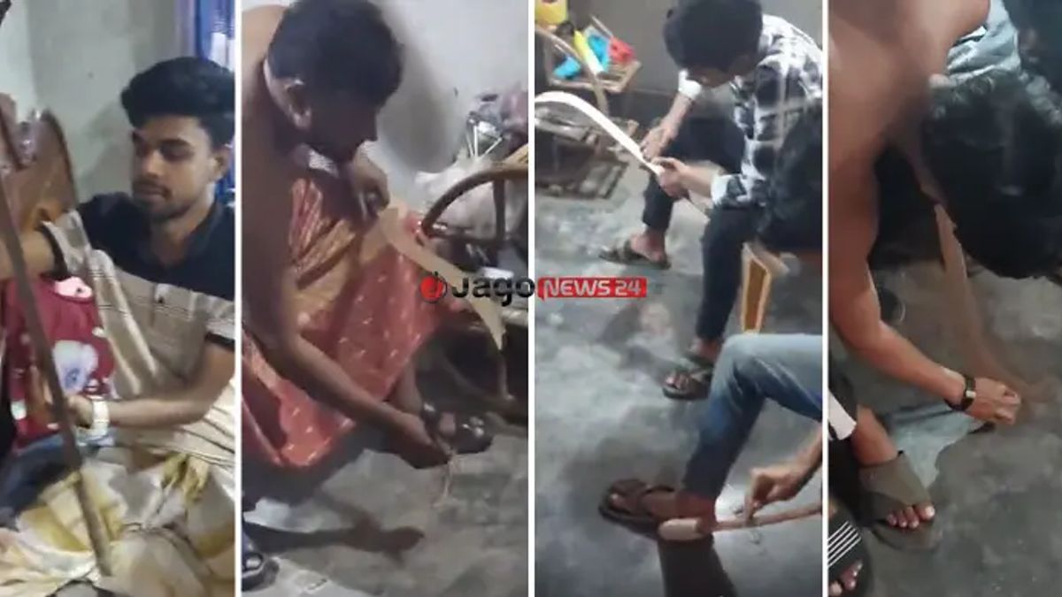 রামদা শান দিচ্ছেন চেয়ারম্যান প্রার্থী, ভিডিও ভাইরাল
